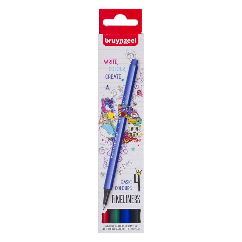 Load image into Gallery viewer, Bruynzeel fineliner set 4 kleuren
