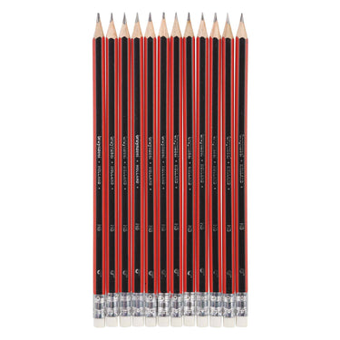 Bruynzeel hb zwart-rood en gum grafietpotlood