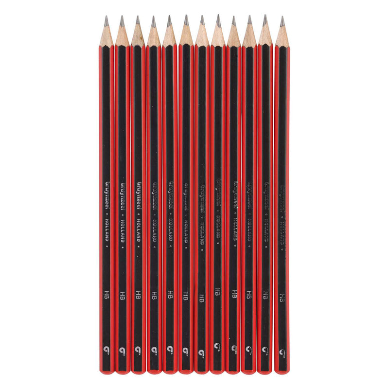 Load image into Gallery viewer, Bruynzeel hb grafietpotlood zwart rood
