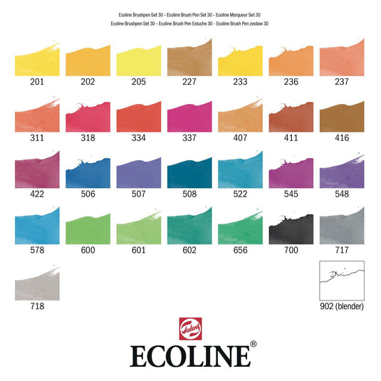 Ecoline brush pen set primair | 30 colours