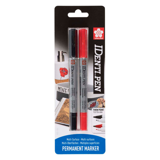 Sakura identi pen blisterverpakking zwart rood 2 stuks