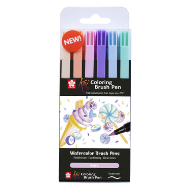 Sakura koi coloring brush pen set sweets | 6 kleuren