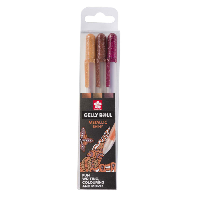 Load image into Gallery viewer, Sakura gelly roll metallic set 3 gelpennen nature
