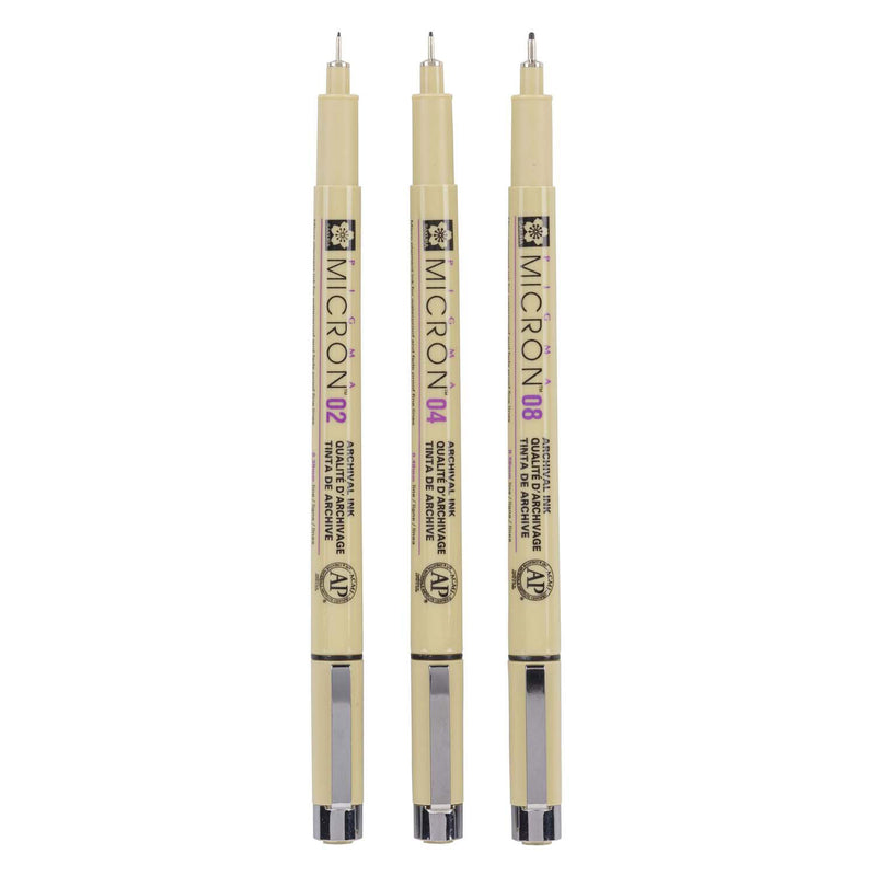 Load image into Gallery viewer, Sakura pigma micron etui 3 fineliners zwart 02-04-08
