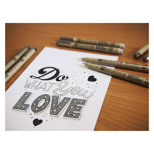 Sakura pigma micron fineliner set 8 pen. (licht) koelgrijs