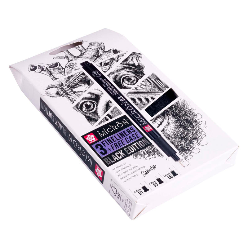 Load image into Gallery viewer, Sakura pigma micron black edition set en gratis etui, 3st
