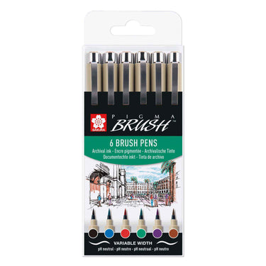 Sakura pigma penseel-set etui 6 basic kleuren