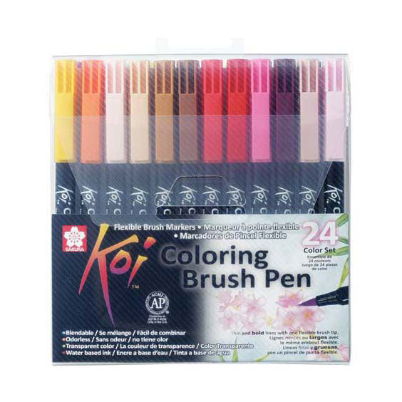 Load image into Gallery viewer, Sakura koi coloring brush pen set | 24 kleuren
