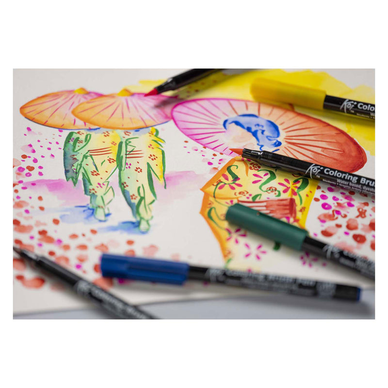 Load image into Gallery viewer, Sakura koi coloring brush pen set bright | 6 kleuren

