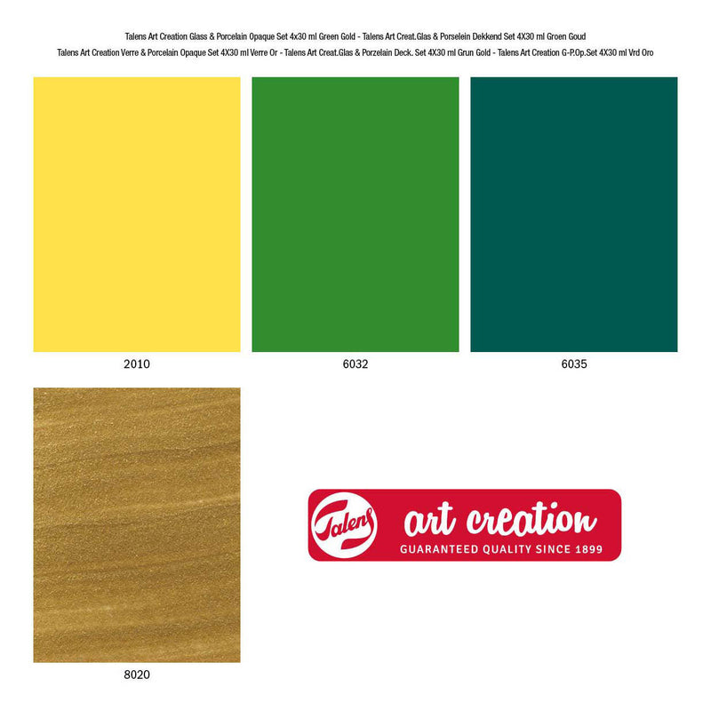 Load image into Gallery viewer, Talens art creat.glas porselein dekkend 4x30ml groen goud
