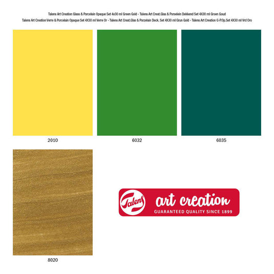 Talens art creat.glas porselein dekkend 4x30ml groen goud