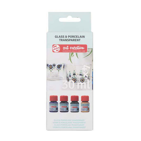 Talens art creation glas porselein transparant set 4 x 30 ml blauw