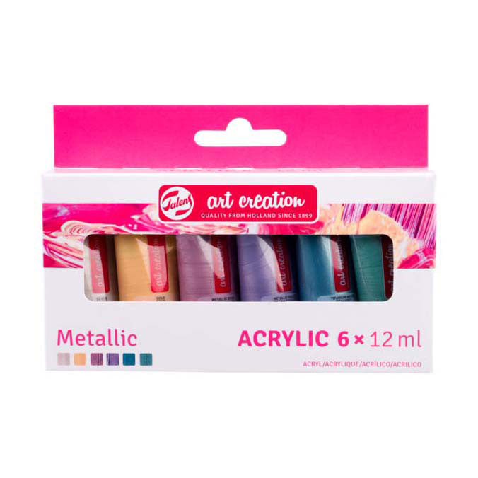 Load image into Gallery viewer, Talens art creation acrylverf set metallic, 6x12ml

