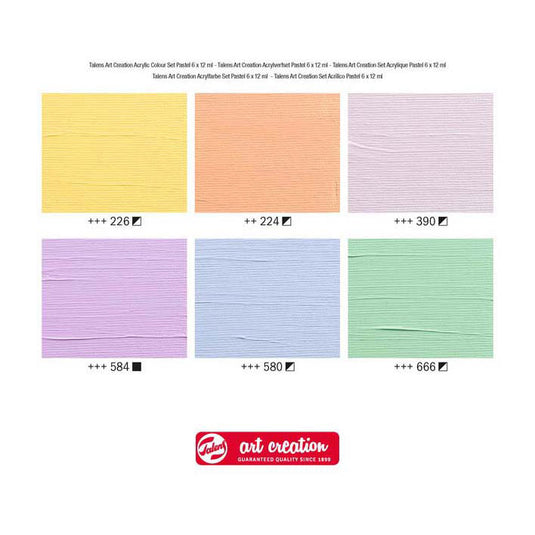 Talens art creation acrylverf set pastel, 6x12ml