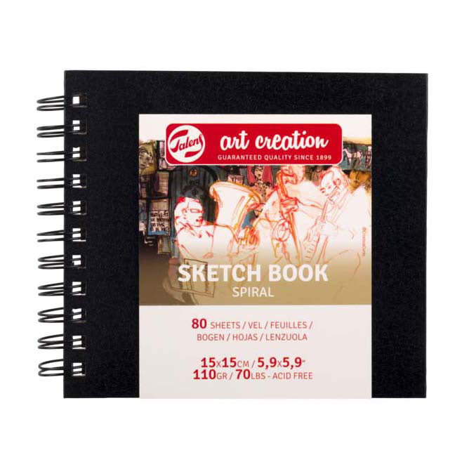 Load image into Gallery viewer, Talens art creation schetsboek spiraal 15x15cm 110 g 80v
