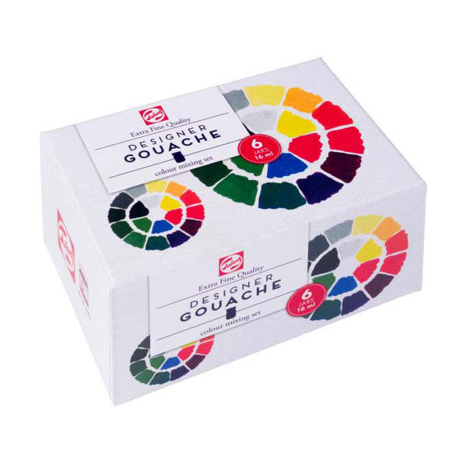 Load image into Gallery viewer, Talens gouache extra fijn primaire set, 6x16ml flacons
