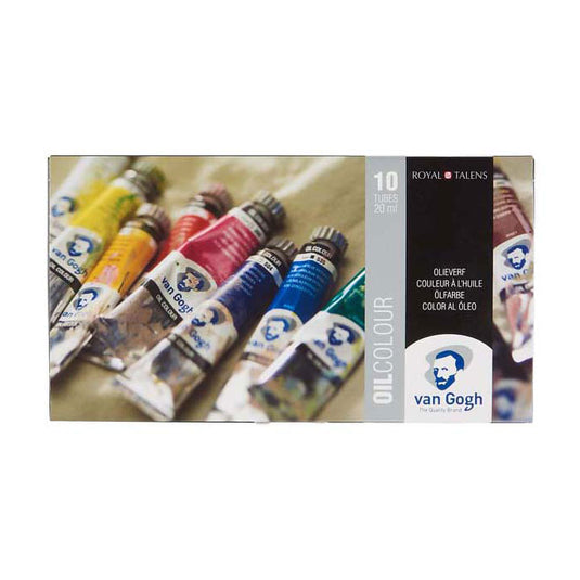 Van gogh olieverf basisset met 10 kleuren in tubes van 20 ml