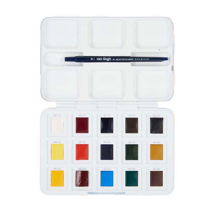 Load image into Gallery viewer, Bruynzeel van gogh aquarelverf pocket box basic kleuren
