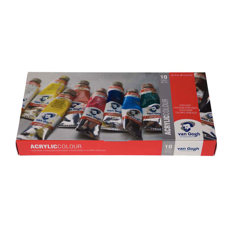 Load image into Gallery viewer, Bruynzeel van gogh acrylverf basisset met 10 kleuren in tubes van 40ml
