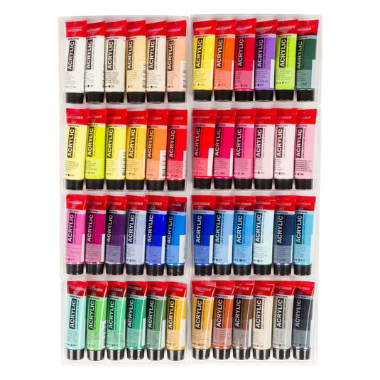 Bruynzeel amsterdam standard series acrylverf algemene selectie set 20ml, 48dlg.