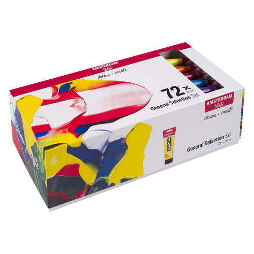Bruynzeel amsterdam standard series acrylverf algemene selectie set 20ml, 72dlg.