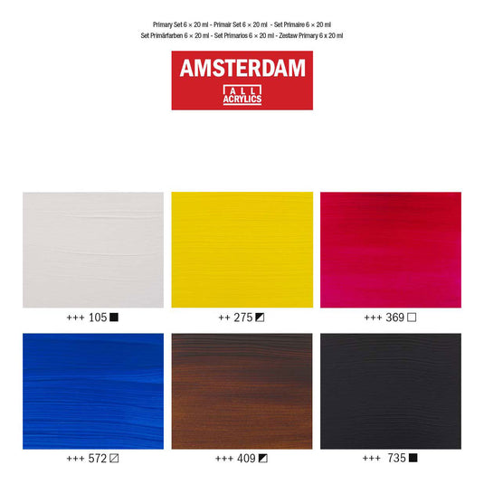 Bruynzeel amsterdam standard series acrylverf primaire set 20ml, 6dlg.
