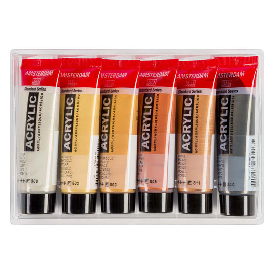 Amsterdam standard series acrylverf metallic set 20ml, 6dlg.