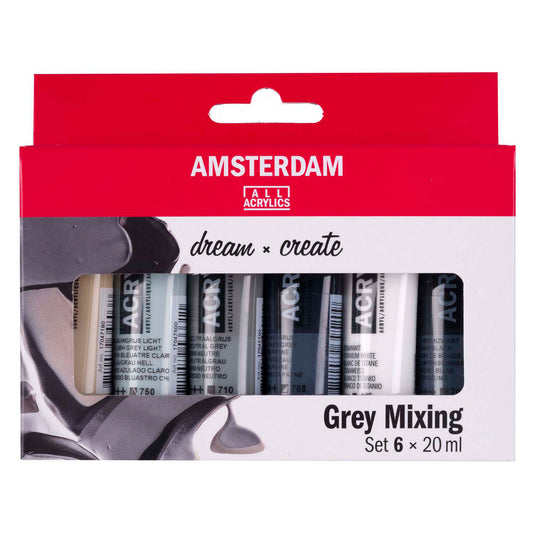 Bruynzeel amsterdam standard series acrylverf grijstinten set 20ml, 6dlg.