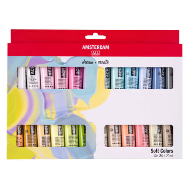 Amsterdam standaard series acrylverf zachte kleuren set 24 x 20ml