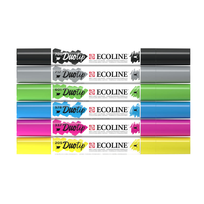 Load image into Gallery viewer, Talens ecoline duotip markers basisset, 6dlg.
