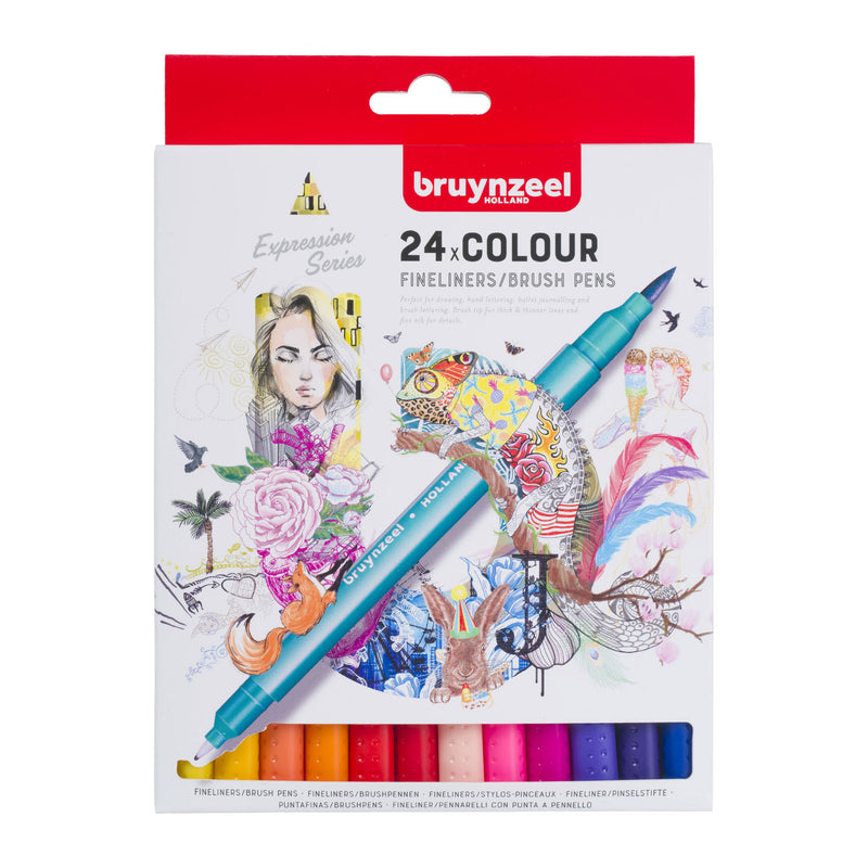 Load image into Gallery viewer, Bruynzeel fineliner brushpennen, 24st.
