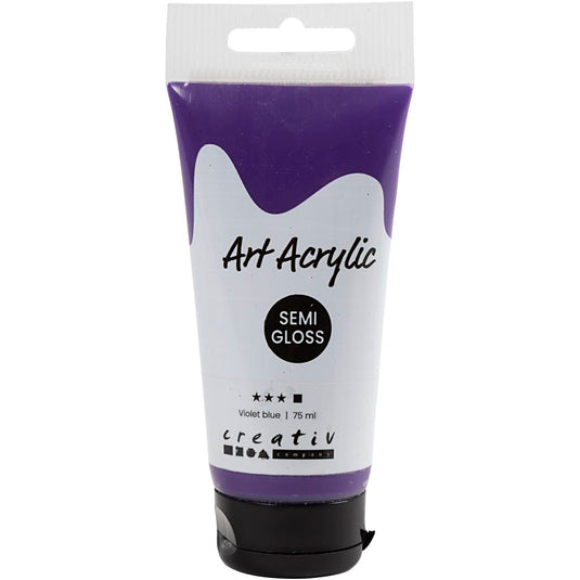 Creativ company acryl verf, semi-glanzend, dekkend, violet blue, 75 ml 1 fles