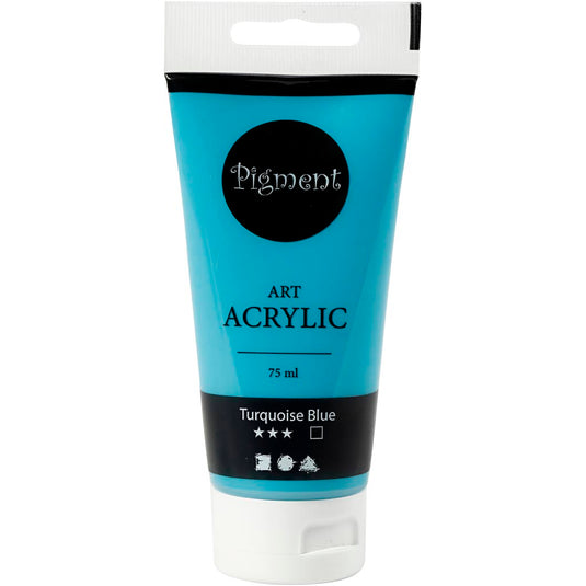 Creativ company pigment art acrylverf turquise blauw, 75ml