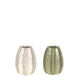 Ideas 4 seasons carambola vaas ã˜8,5 x h.11 cm 2 ass creme groen keramiek