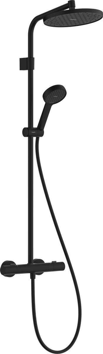 Hansgrohe activera s - showerpipe - ecosmart waterbesparend - ecostat thermostaat - 240mm maat - 1 straalfunctie - mat zwart