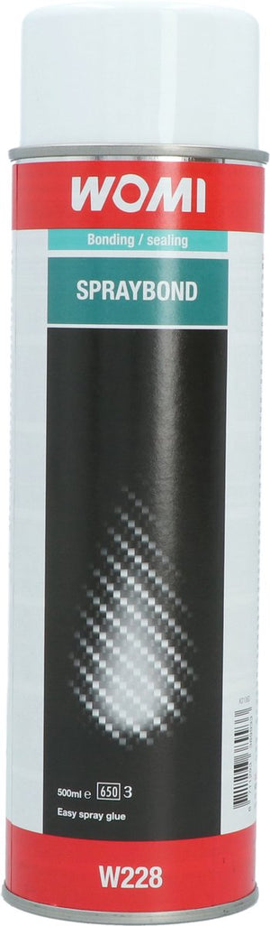 Womi lijmspray w228 spraybond – 500 ml – sneldrogende universele lijm – fijne verneveling – sterke hechting