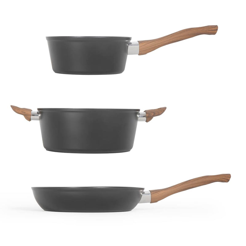 Load image into Gallery viewer, Livoo 5-delige pannenset aluminium zwart
