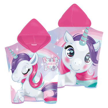 Handdoek poncho eenhoorn