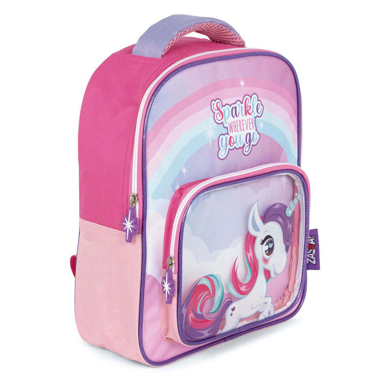 Load image into Gallery viewer, Rugzak eenhoorn met transparante voorzak
