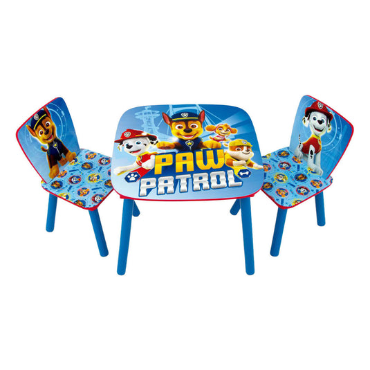Paw patrol set houten tafel met twee stoelen - 3dlg.