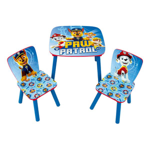 Paw patrol set houten tafel met twee stoelen - 3dlg.