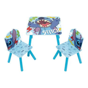 Set houten tafel met twee stoelen stitch