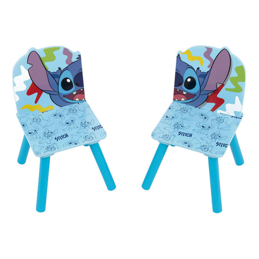 Set houten tafel met twee stoelen stitch