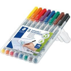 Staedtler marker lumocolor 1 mm kleurenassortiment 8 stuks