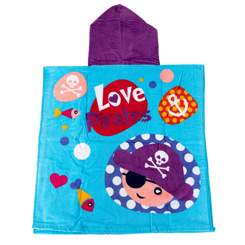Load image into Gallery viewer, Kids licensing handdoek poncho piraatjes, 60x120cm
