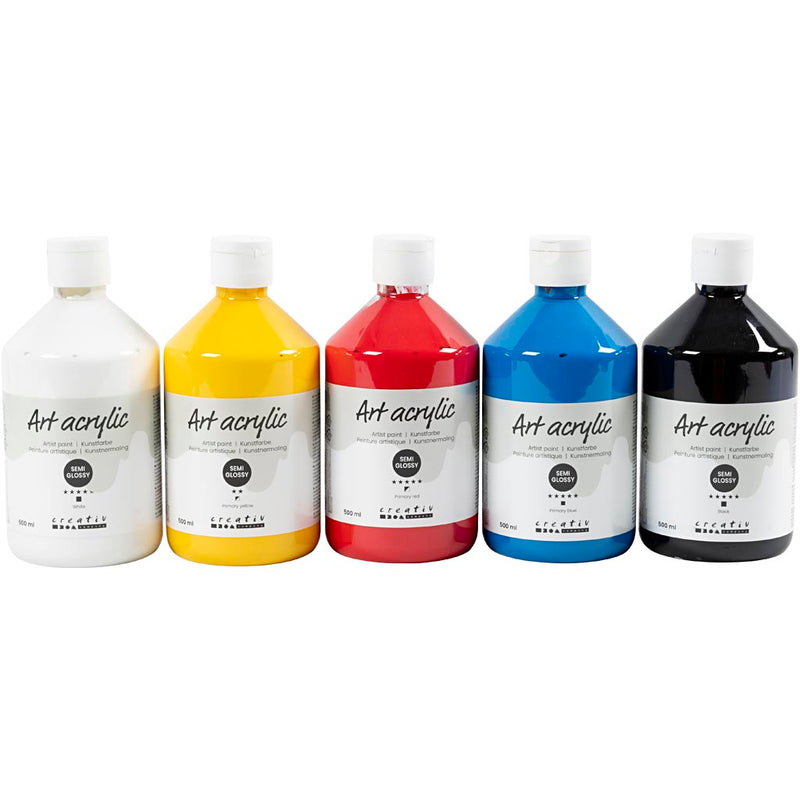 Afbeelding laden in galerijviewer, Https: www.cchobby.nl acryl-verf-semi-glanzend-primair-kleuren-5x500-ml-1-doos
