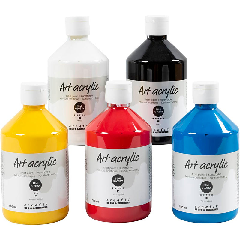 Afbeelding laden in galerijviewer, Https: www.cchobby.nl acryl-verf-semi-glanzend-primair-kleuren-5x500-ml-1-doos
