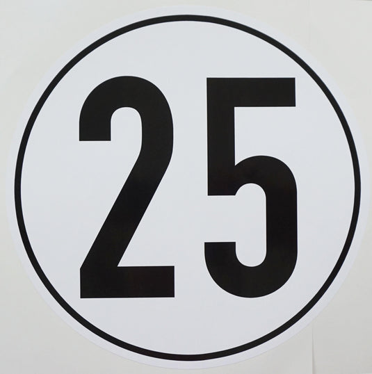 Ad informatiebord witte plusguide geschwindigkeit kilometer sign 25km witte plusguide