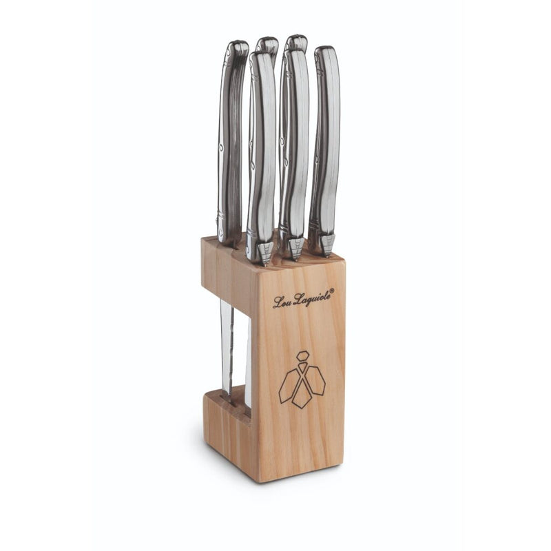 Load image into Gallery viewer, Lou Laguiole Lou Laguiole Steakmessen 6 Stuks + Houten Blok
