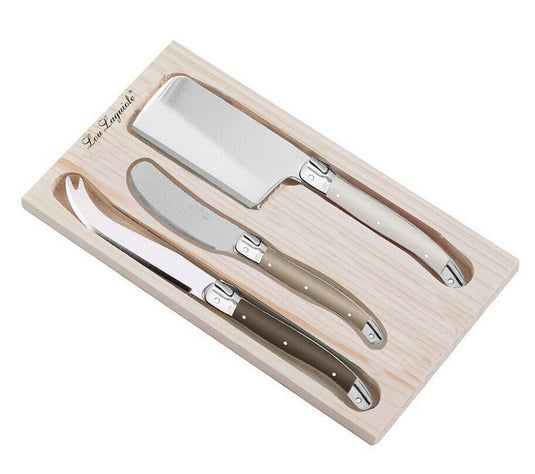 Lou laguiole houten kaasmessen set 3-delig